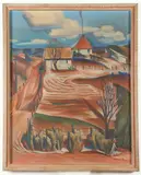 Leonard Good, Oklahoma Farm Winter, Oil on canvas
