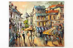 My Diary Day in Montmartre by Voytek Glinkowski, Oil on canvas, offered Mar 2019