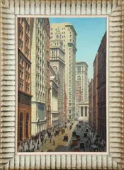Thomas R. Colletta, Wall Street Nyc 1905, Oil on canvas