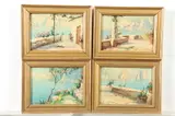 Georgi Alexandrovich Lapchine, VIEWS FROM TERRACE: FOUR WORKS, each signed, Oil on panel