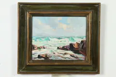 Benjamin Kilvert, Rocky Coast, Oil on panel