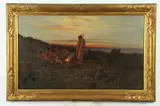 Charles Craig, Indian Encampment, Oil on canvas