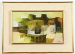 Simano T, Abstract, Oil on board