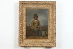 Jean Alphonse Roehn, Portrait of Seated Peasant, Oil on board
