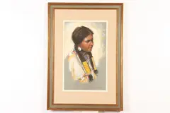 Ferdinand Ralph Petrie, Portrait of Native American Woman, Pastel