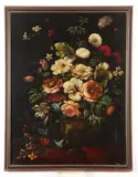 Still Life with Flowers by Continental School, STILL LIFE WITH FLOWERS, oil on canvas, sold Jun 2019