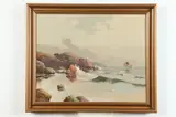 H. Boye, Sailboat Off of Rocky Coast, Oil on canvas