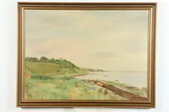 Olsted Strand by Poul Nielsen, Oil on canvas, sold Jun 2019