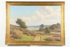 Svend Drews, Along the Water, Oil on canvas