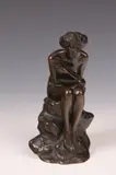 American School, Seated Female Nude on Rock, Bronze - Height: 6 in