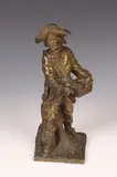Continental School, Untitled, BOY WITH MAGIC LANTERN, bronze - Height: 10 in