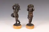 Continental School, Children with Drum: Pair, Bronze - Height: 7 in. each