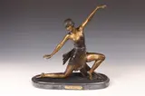 Dimitri Haralamb Chiparus, Untitled, KNEELING DECO DANCER, bronze