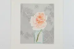 Beth Van Hoesen, Double Roses, Aquatint drypoint etching
