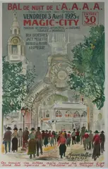 Maurice Utrillo, BAL DE NUIT DE L'A.A.A.A, 1925, color lithograph, BAL DE NUIT DE L'A.A.A.A, 1925, color lithograph