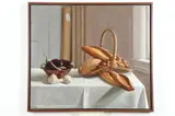 Ron Schwerin, Bread & Eggplants, Oil on canvas