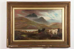 Jp Holland, Highland Cows, Oil on canvas