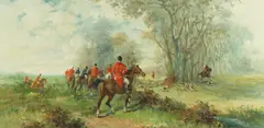 R. Beechey, Foxhunting Scene, Oil on canvas