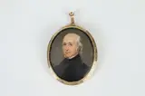 Thomas E. Barratt, Ebenezer Pettigrew, 1845, Reverse of panel inscribed in sepia ink, "Painted by T.E