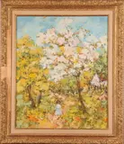 George Rene Sinicki, L'Arbre Blanc, Oil on canvas