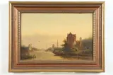 River Scene with Distant Windmill by Jan Jacob Coenraad Spohler, Oil on panel, sold Aug 2019