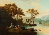 Continental School, Lake Geneva Scene, LAKE GENEVA SCENE, oil on canvas