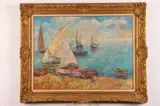 Lucien Neuquelman, Bateau, Oil on canvas