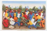 Herre, Haitian Market Scene, Oil on canvas