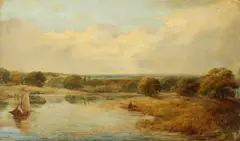 Fishing at Water'S Edge by John Constable, Oil on board, offered Aug 2019