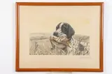 Léon Danchin, SPORTING DOG ART PRINTS: THREE WORKS, one color engraving and pair of color lithographs signed and numbered 93/500 & 187/500 in pencil lower margin, SPORTING DOG ART PRINTS: THREE WORKS, one color engraving and pair of color lithographs signed and numbered 93/500 & 187/500 in pencil lower margin.