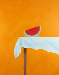 Alden Phelps, The Cut Watermelon, THE CUT WATERMELON, oil on canvas
