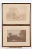 Continental School, LANDSCAPES: TWO WORKS, each pencil signed "P.Thi", Heightened pencil