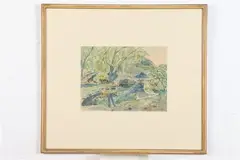 Irwin Rosen, Park Scene, Watercolor