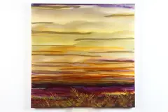 Mark White, Violet Mesa, Oil on aluminum .