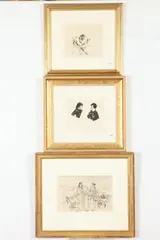 FIGURE STUDIES: THREE WORKS, each stamped by Robert Henri, Ink, sold Sep 2019