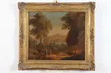 Continental School, Landscape with Figures and Lake, LANDSCAPE WITH FIGURES AND LAKE, oil on canvas