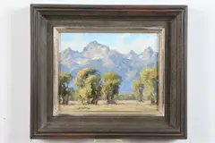 Greg Scheibel, View from Mormon Row, Oil on board