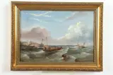 Arthur Wilde Parsons, Sailboats in Rough Seas, Oil on canvas