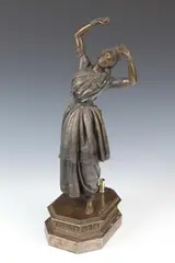 Jean-Auguste Barre, Untitled, AMANY: AN INDIAN DANCER, inscribed bronze - Height: 19 in