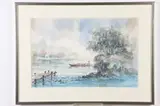 Paul Kuo, Ferry, Watercolor, signed lower right