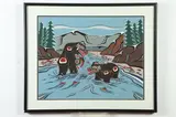 Mark Henderson, Grizzley'S Feast, Color lithograph