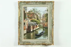 Venetian Gondolier by Umberto Zini, Oil on canvas, sold Nov 2019