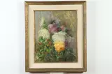 Flowers by American School, FLOWERS, oil on board, sold Nov 2019