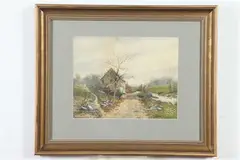 Edwin Lamasure Jr, Old Mill in Late Fall, Watercolor
