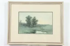 Spring Meadow by Edwin Lamasure Jr, Watercolor, sold Nov 2019