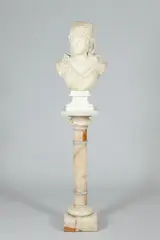 E. Zellalini, Untitled, GYPSY WOMAN, white marble sculpture
