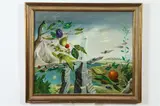 Georges Spiro, Surrealist Landscape with Ruins, Oil on canvas