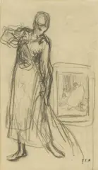 Jean-François Millet, Untitled, pencil 22 x 12.5cm Provenance: The Estate of Sir Jack and Lady Baer.