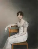 Adam Buck, Untitled, in a white dress and gloves pastel 28 x 22cm