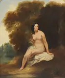 William Edward Frost, Untitled, Circle of William Edward Frost (1810-1877) A nude in a landscape oil on canvas 65 x 52cm